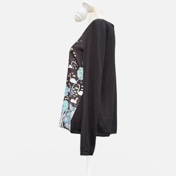 Anthropologie Knitted & Knotted Swan Tableau Michelle Morin Blouse Size Small - Picture 6 of 10